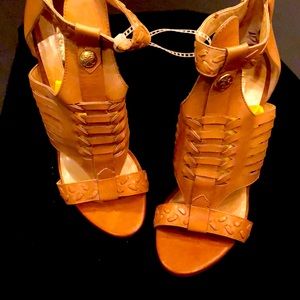 Tan Guess Leather Sandals